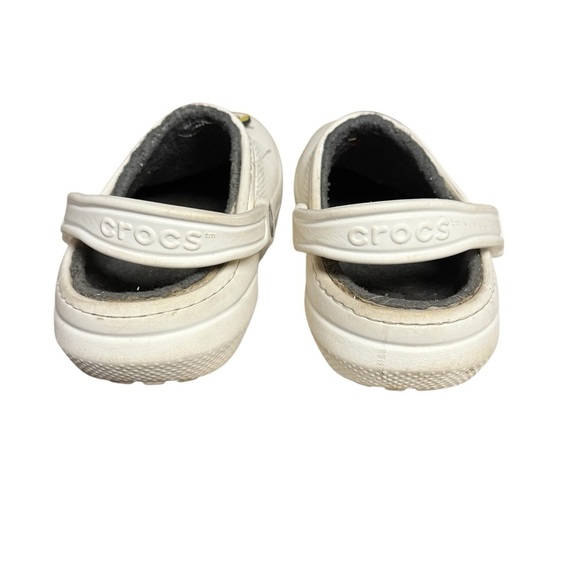 CROCS Unisex Classic Faux Fur Fuzz Lined White Clogs Size W7 M5 - Picture 4 of 6